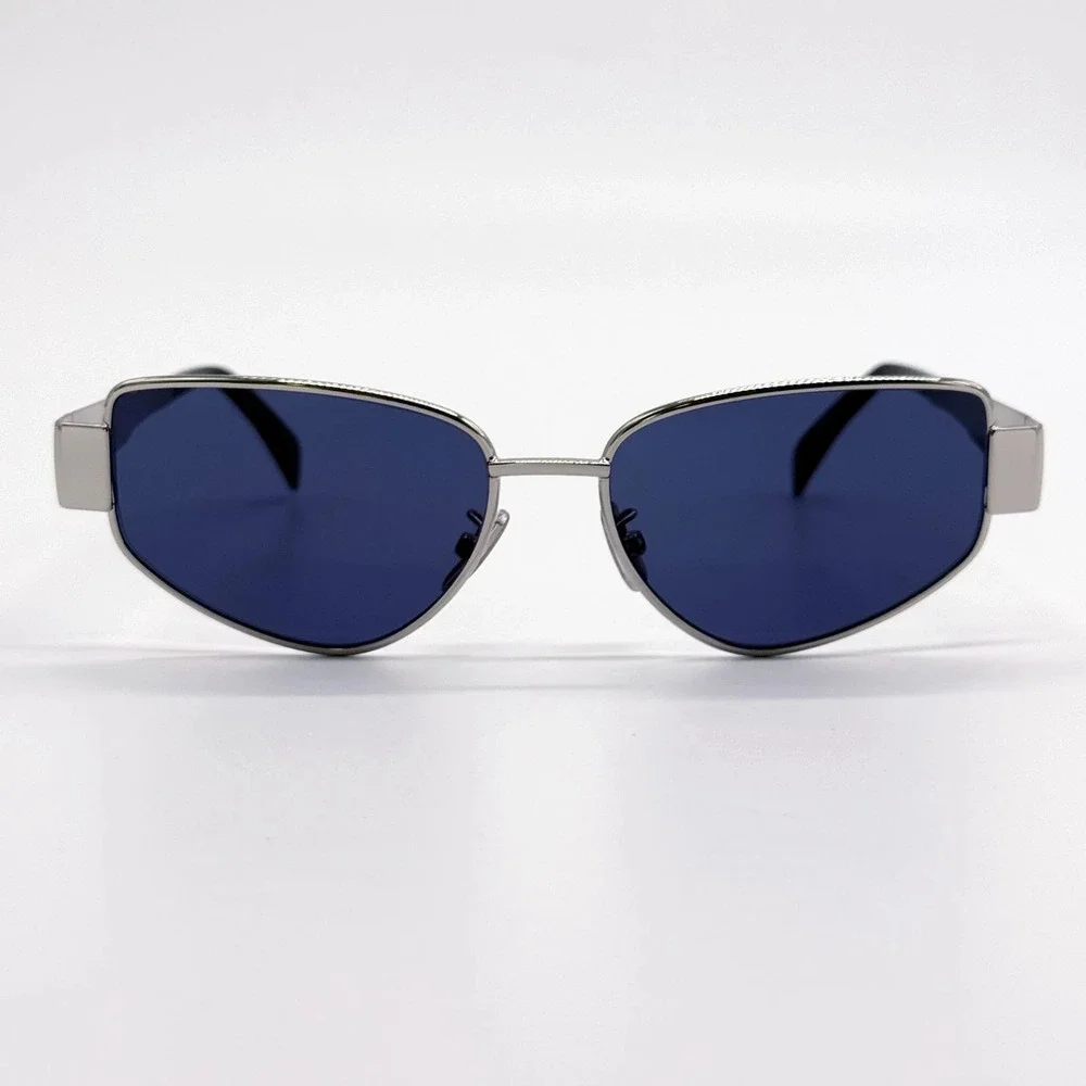 Celine CL40293U Sunglasses Shiny Palladium Metal Geometric